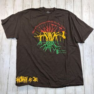 Y2K Well Known & Company Mens Graphic T-Shirt 2XL Brown Rasta Tree of Life